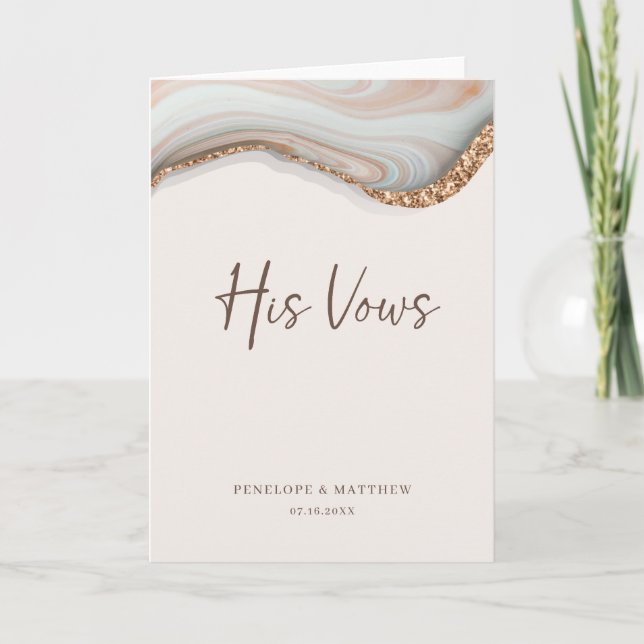 Agate Stone Marble Seu Cartão De Vows (Frente)