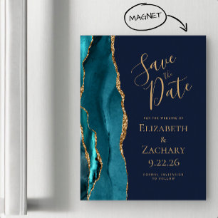 Agate Teal Dourado Marinho Azul Magnético Salvar D