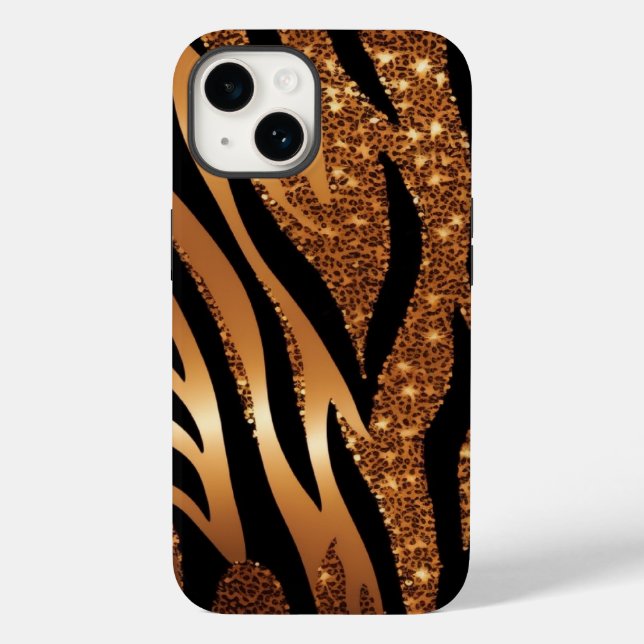 Agate Tiger Blue Glitter iPhone Mate Tough Case (Verso)