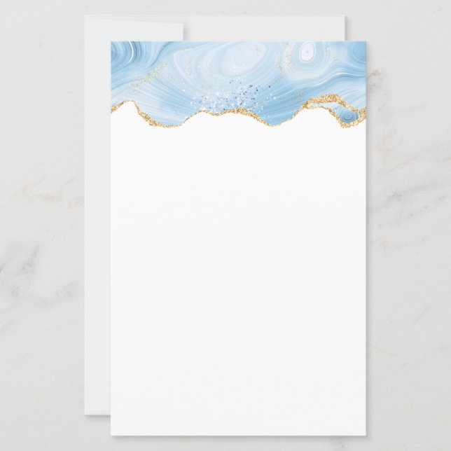 Agato Azul Legal Elegante com Faixa Brilhante Dour (Frente)