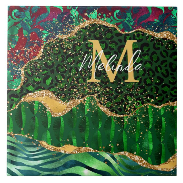 Agato de Impressão Animal Safari Verde (Frente)