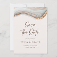 Agato de Marble Natural Salve o Convite de Data