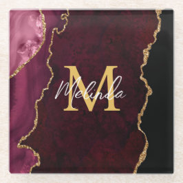 Agato de mármore vermelho e Dourado