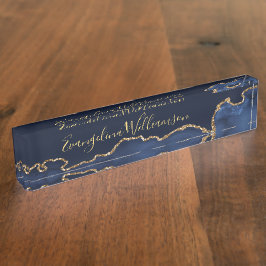 Agato Dourado Azul Elegante