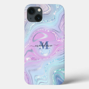 Agato Iridescente Rosa Azul Cristal Marble