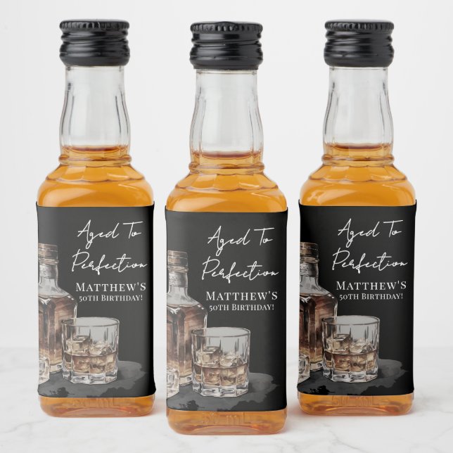 Aged To Perfection Whiskey Men's Birthday Party (Garrafas)
