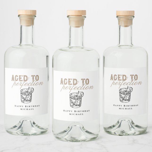Aged to Perfection White Whiskey Birthday Party (Garrafas)