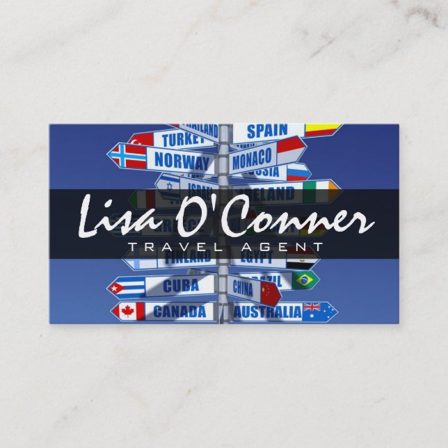 Agência de Agente de Viagem Moderno Cartão de visi (Frente)