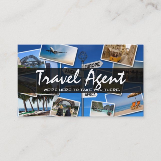 Agência de Agente de Viagem Moderno Cartão de visi (Frente)