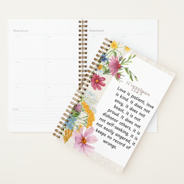 Agenda 1 Coríntios 13:4-5 Design de Aquarela Suave (Exibição)
