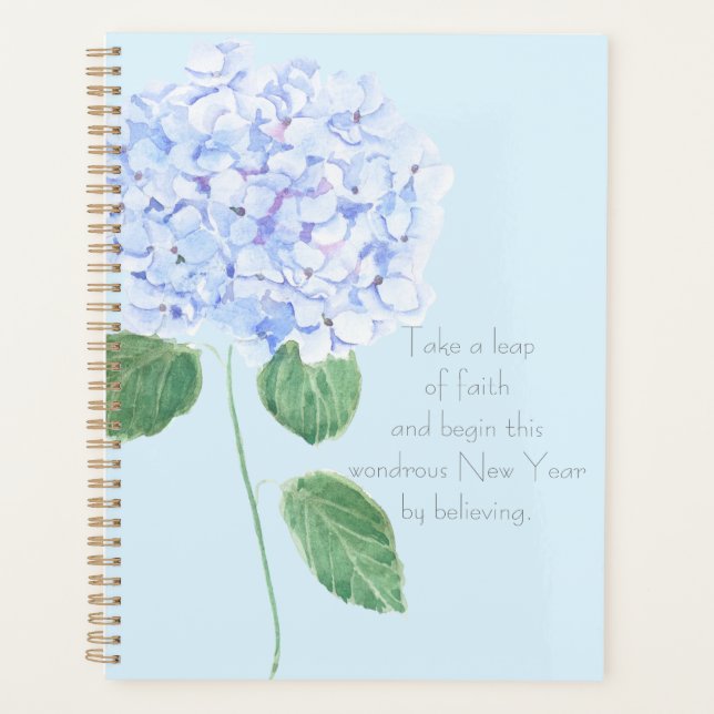 Agenda 1 flor azul púrpura de hydrangea pintada manualmen (Frente)
