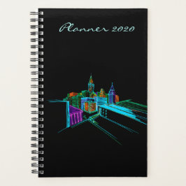 Agenda 2020 Modern Planner Black Vibrant Art