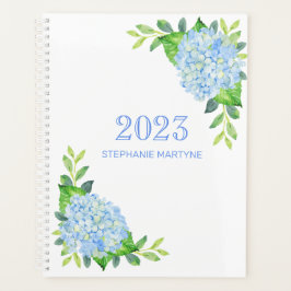 Agenda 2021 Hídria Azul Floral Moderna Personalizada