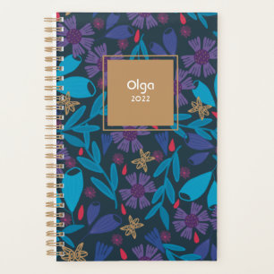 Agenda 2022 costume azul floral moderno