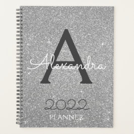 Agenda 2022 Monograma Brilho Prateado