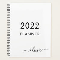 2022 Preto Branco Feminino Script Monograma Nome M