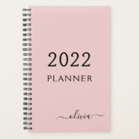 2022 Rosa Corado Feminino Monograma Nome Moderno S