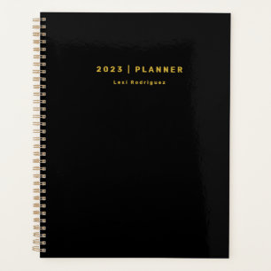 Agenda 2023 Preto e Dourado Mensal/Semanal Não Datado