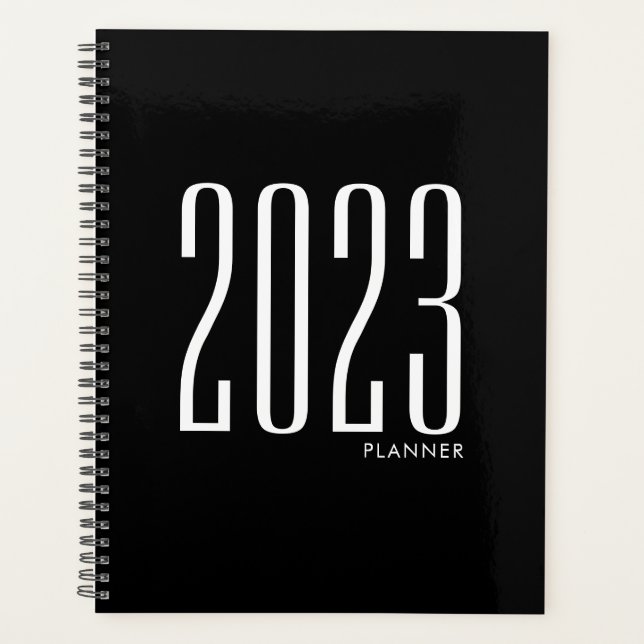 Agenda 2023 Preto Semanal Mensal Não Datado (Frente)