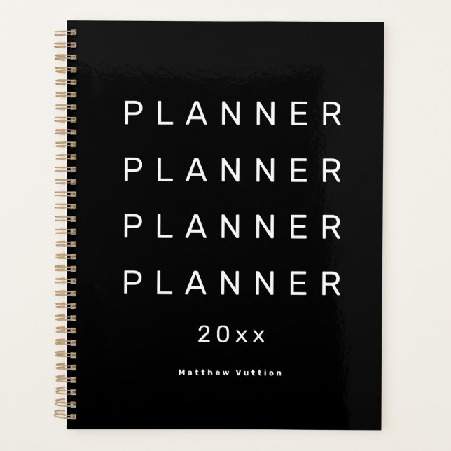 Agenda 2024 Trendy Modern Black Weekly Dated (Tendy Moder (Frente)