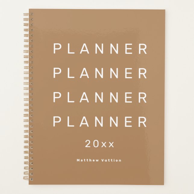 Agenda 2024 Trendy Modern Brown Weekly Dated (Frente)