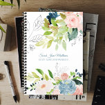 Agenda 2025 Classy elegant watercolor business floral<br><div class="desc">Planeador de negócios floral de aquarelas quicas ou atividades pessoais com buquês de ardósias azuis e rosados, com folhas verdes e folhagem e um roteiro elegante de caligrafia. Fácil de personalizar com seus detalhes na frente e no verso! Este planejador é adequado para floristas, paisagistas, designers de jardim, decoradores de...</div>