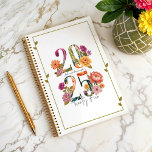 Agenda 2025 Vibrante Aquarela Design botânica<br><div class="desc">Mantenha-se organizado e inspirado ao longo de 2025 com nosso vibrante planejador personalizado floral de aquarela e verde. Projetado para trazer beleza e funcionalidade ao seu planejamento diário, este planejador impressionante apresenta florais de aquarela pintados manualmente e verde-lama que revela "2025". Personalize este belo planejador com o seu nome. Seja...</div>
