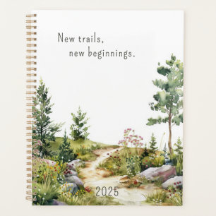 Agenda 2025 Watercolor Mountain Trail Planner