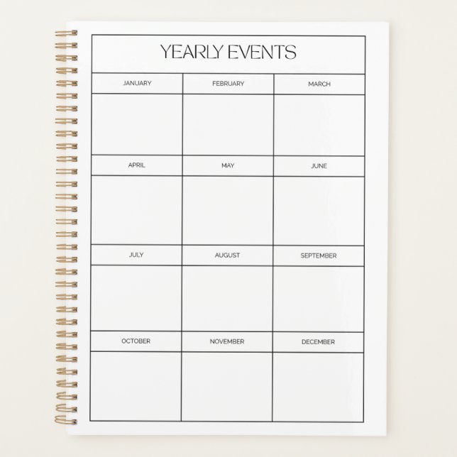 Agenda 2025 Yearly Planner | Minimalist Wall Calendar (Frente)