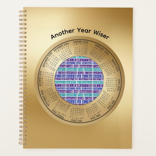 Agenda 2026 Calendar Planner quote Another Year Wiser (Frente)