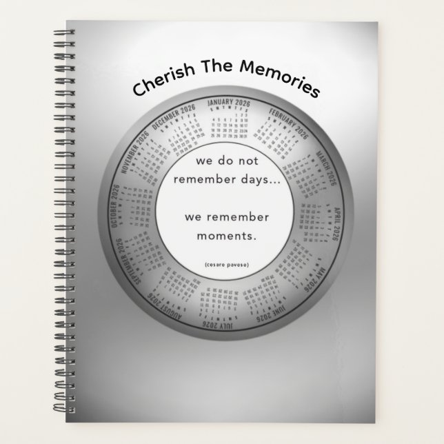 Agenda 2026 Calendar Planner quote We Remember Moments (Frente)