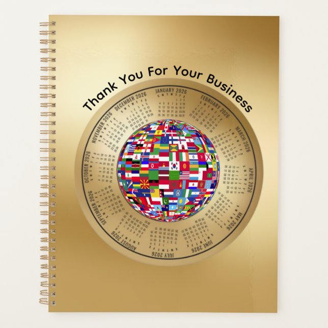 Agenda 2026 Calendar Planner Thank You For Your Business (Frente)