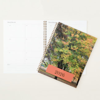 Agenda "2026" Date Autumn Maple Tree Painting 