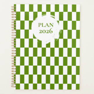 Agenda 2026 Espiral Xadrez Verde e Branco