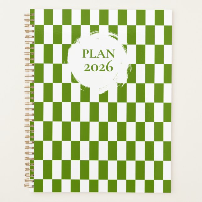 Agenda 2026 Green and White Checkered Spiral  (Frente)