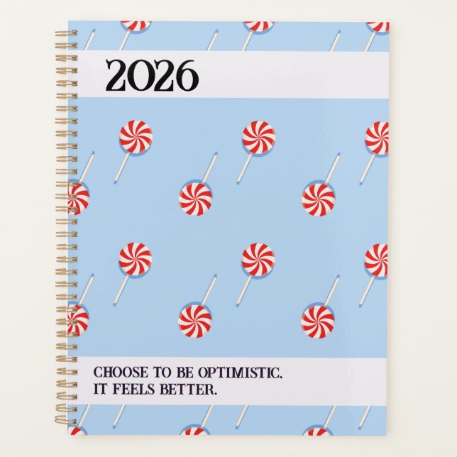 Agenda 2026 Lollipop Pattern Spiral Planner (Frente)