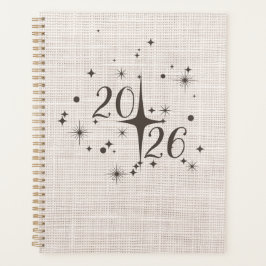 Agenda 2026 Minimal Linen Planner Cover