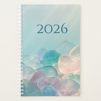 Agenda 2026 Pastel Vidro do Mar Aqua Estética Costeira Ha