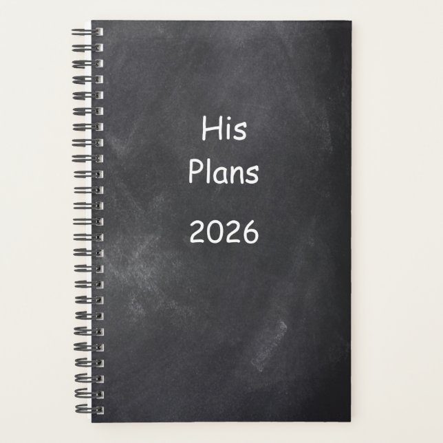 Agenda 2026 Planner For Men Plans Chalkboard Style (Frente)