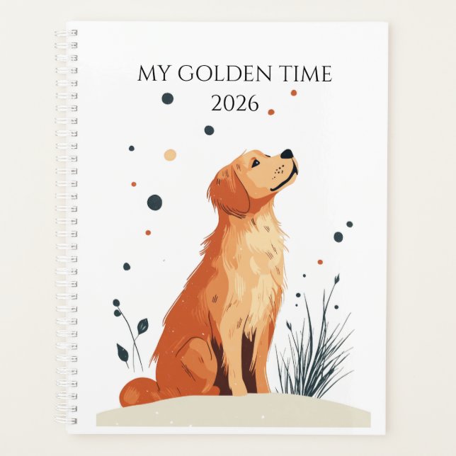 Agenda 2026 Planner | Gift For Golden Retriever Lovers (Frente)