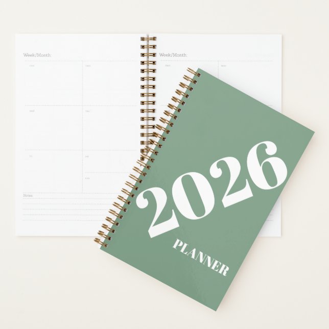 Agenda 2026 Planner Spiral Bound Minimalist (Exibição)