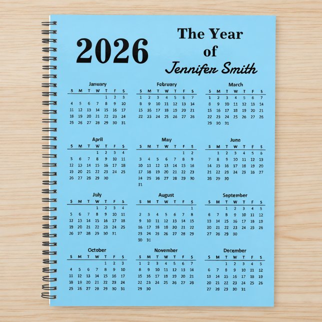 Agenda 2026 The Year of Custom Name Personalized Planner (Criador carregado)