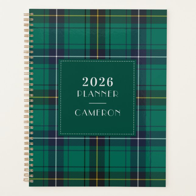 Agenda 2026 Xadrez Clan Henderson Tartan Checkered (Frente)