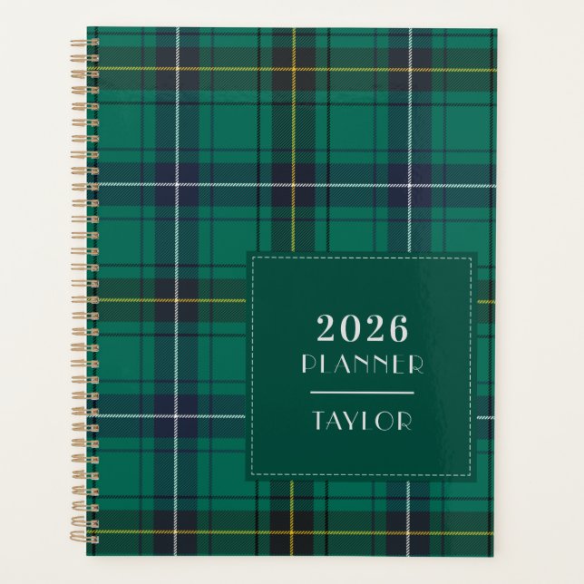 Agenda 2026 Xadrez Clan Henderson Tartan Checkered (Frente)