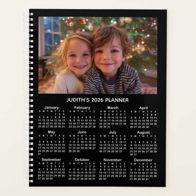 Agenda 3 Photo Black and White 2026 Calendar (Frente)