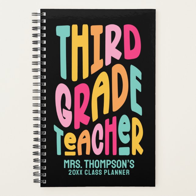 Agenda 3rd Grade Teacher Colorful Text (Frente)