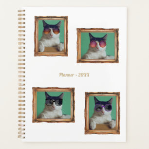 Agenda 4 Colagem de Fotografias Vintage Frame Cats Famíli