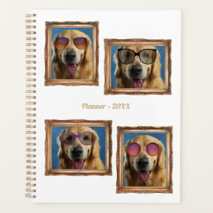 Agenda 4 Colagem de Fotografias Vintage Frame Dogs Famíl
