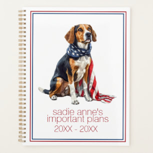 Agenda 4 de julho Cão Patriótico de Caça Personalizado