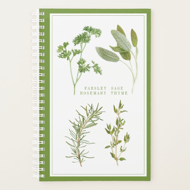 Agenda 4 HERBS FRESCOS 5,5x8,5 Planner / Verde (Frente)